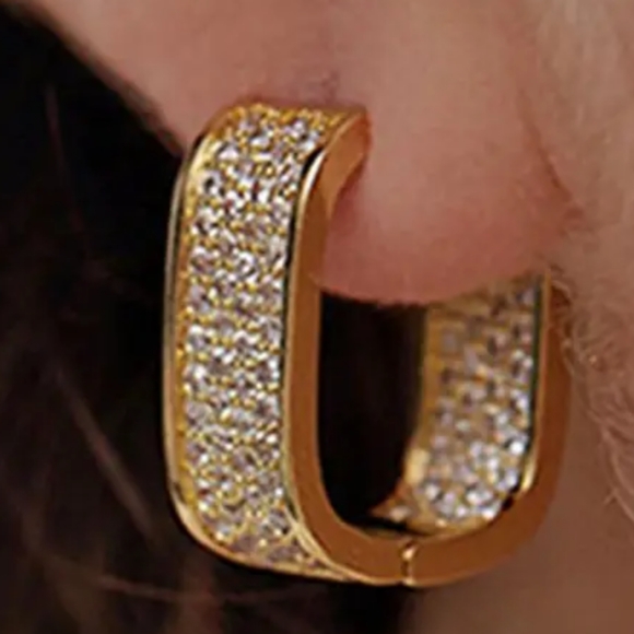 SQUARE 3/4 IN INSIDE OUTSIDE HOOPS YELLOW GOLD - Picture 3 of 3